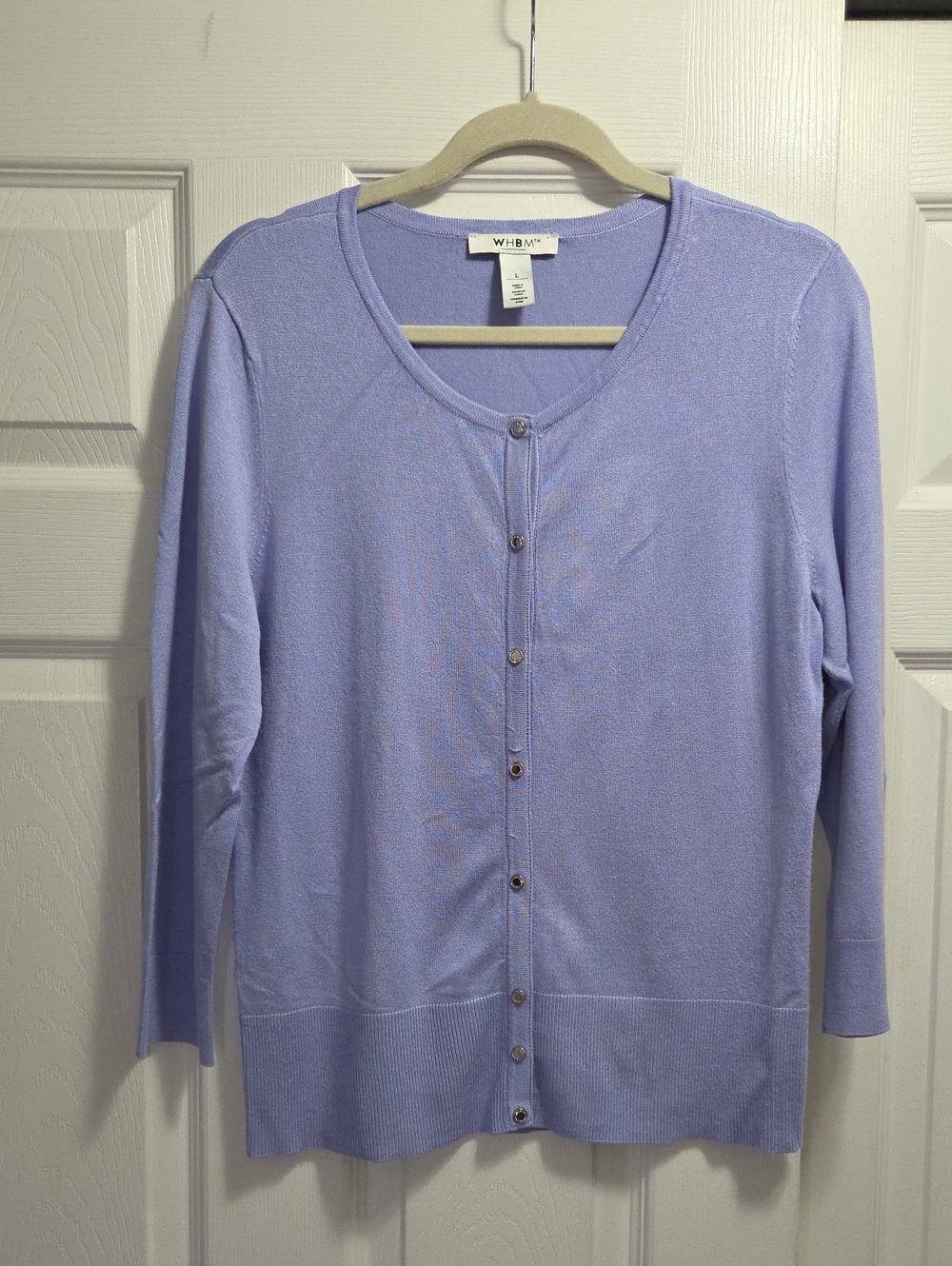 White House Black Market Light Lavender Button-Front Cardigan